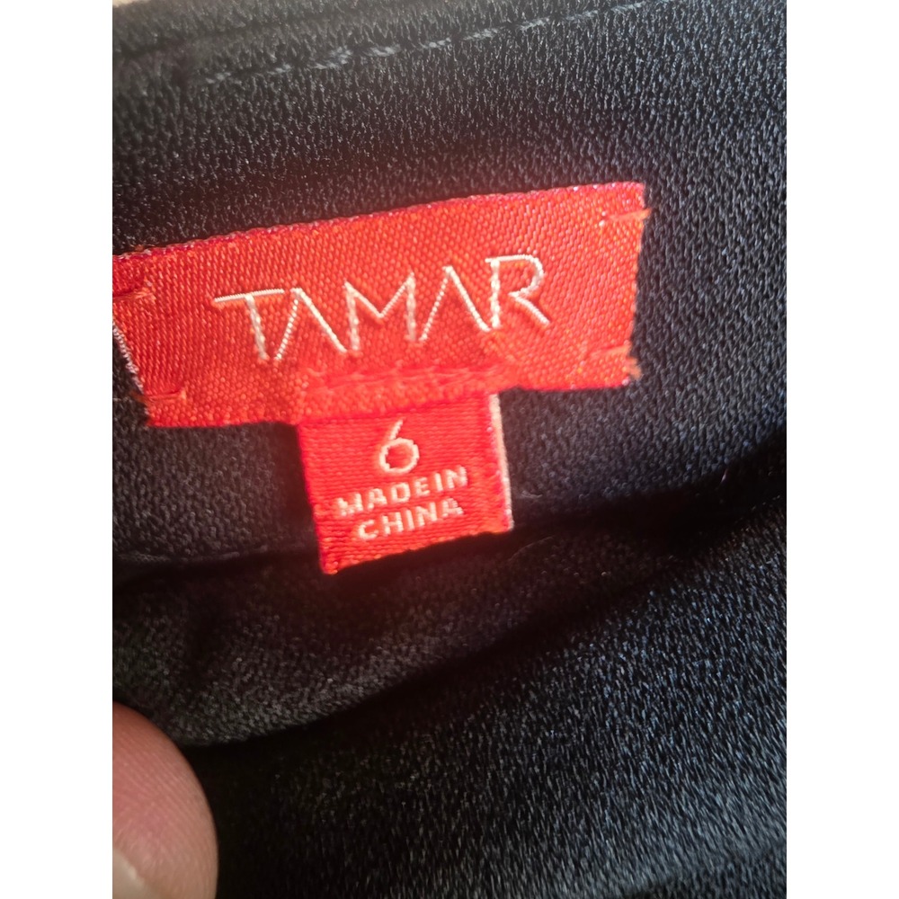 Tamar Black Pencil Skirt Womens Size 6 Midi Professional Workwear Career Stretch - Picture 3 of 7